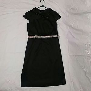 Black London Time Dress Size 10 Polyester